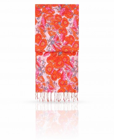 Палантин Женский S40-LOTUS.GARDEN/RED